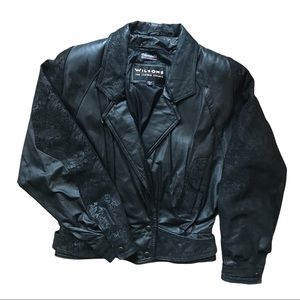 Vintage Moto Leather Bomber Jacket